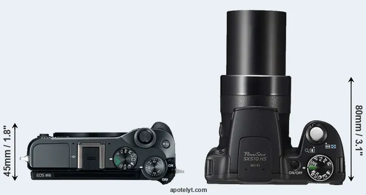Compare M6 versus SX510 top
