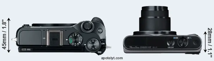 Compare M6 versus SX620 top