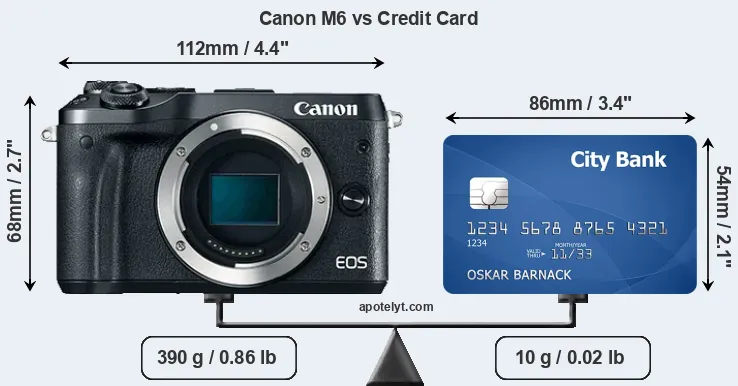 Canon M6 vs credit card front