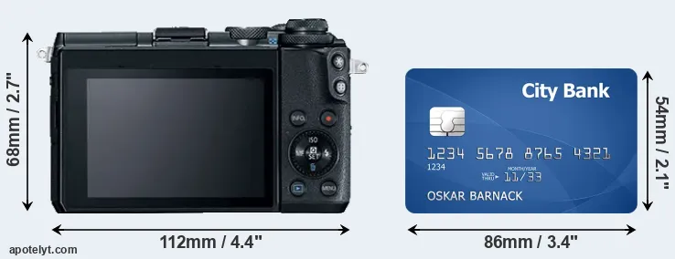 M6 and credit card rear side