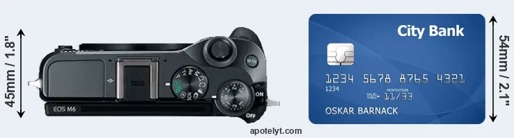M6 versus credit card top view