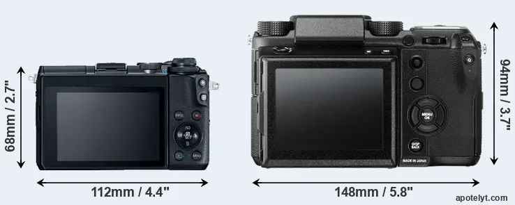 Comparison M6 or GFX 50S rear