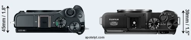 Compare M6 versus X-A1 top