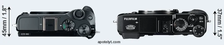 Compare M6 versus X-E2 top