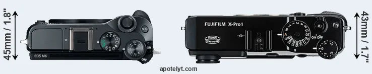 Compare M6 versus X-Pro1 top