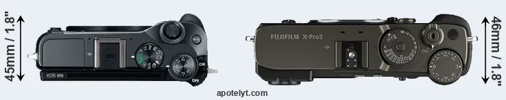 Compare M6 versus X-Pro3 top