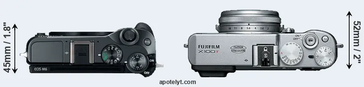 Compare M6 versus X100T top