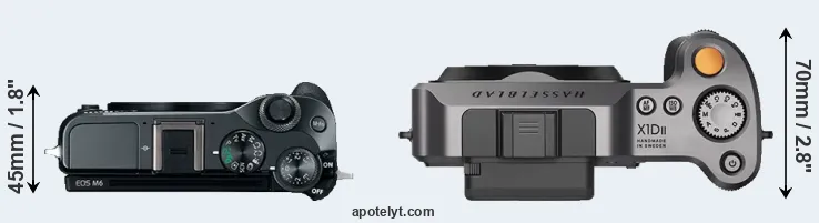 Compare M6 versus X1D II top