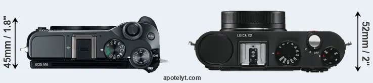 Compare M6 versus X2 top