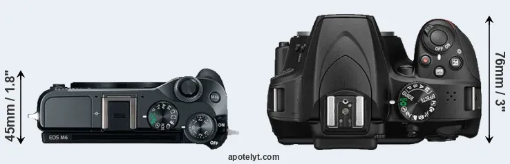 Compare M6 versus D3400 top