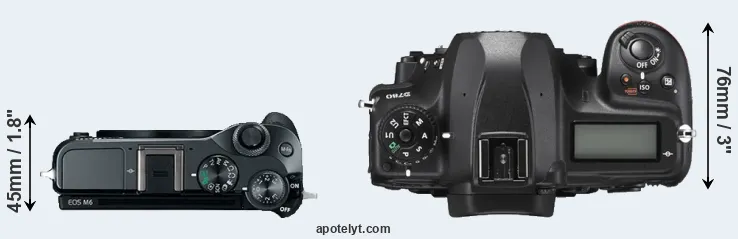 Compare M6 versus D780 top