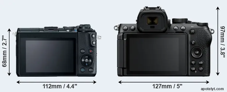 Comparison M6 or Z50 II rear