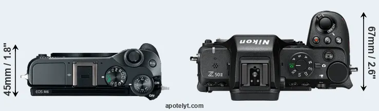 Compare M6 versus Z50 II top