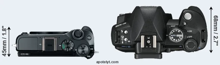 Compare M6 versus E-520 top