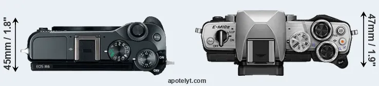 Compare M6 versus E-M10 II top