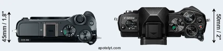Compare M6 versus E-M10 III top