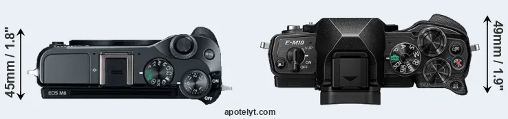 Compare M6 versus E-M10 IV top