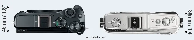 Compare M6 versus E-P1 top