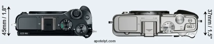 Compare M6 versus E-P5 top