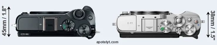 Compare M6 versus E-P7 top