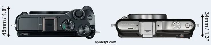 Compare M6 versus E-PM1 top