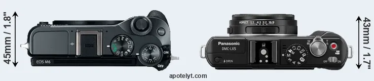 Compare M6 versus LX5 top