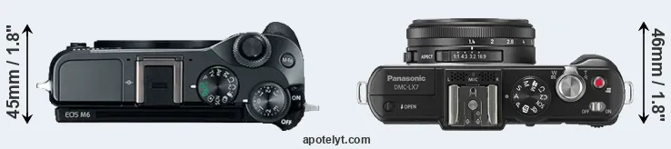Compare M6 versus LX7 top