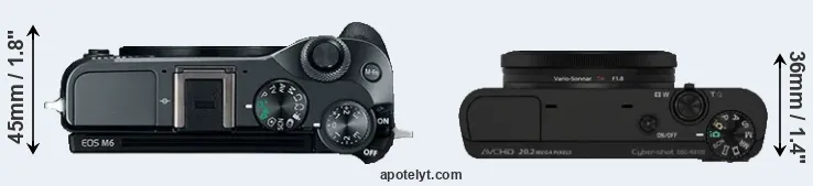 Compare M6 versus RX100 top