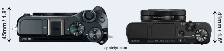Compare M6 versus RX100 V top