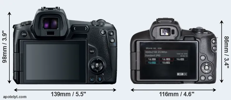 Comparison Canon R or R50 rear