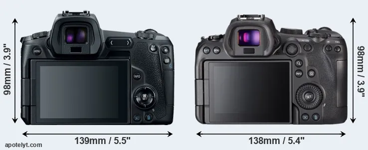 Comparison Canon R or R6 rear