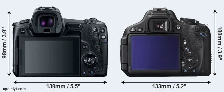 Comparison Canon R or T3i rear