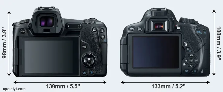 Comparison Canon R or T4i rear