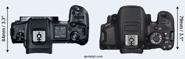 Compare Canon R versus T4i top