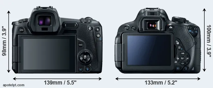 Comparison Canon R or T5i rear