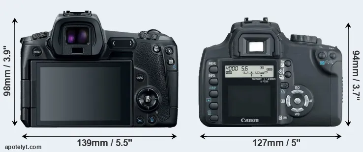 Comparison Canon R or XT rear