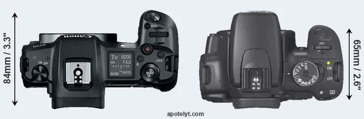 Compare Canon R versus XTi top