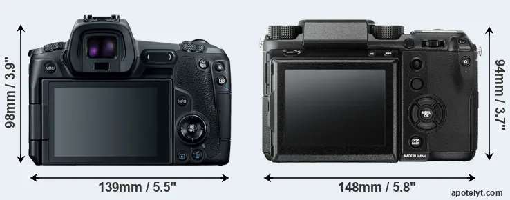 Comparison Canon R or GFX 50S rear