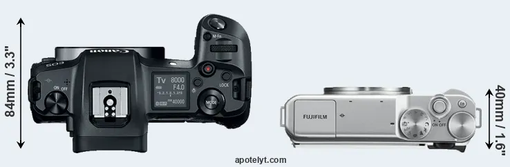 Compare Canon R versus X-A10 top
