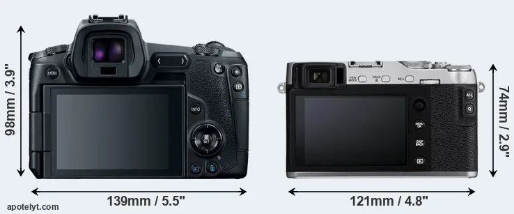 Comparison Canon R or X-E3 rear
