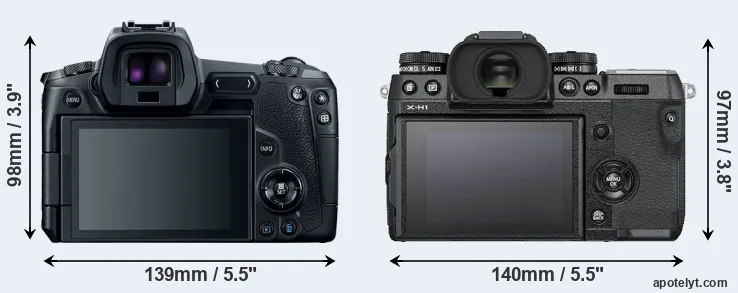 Comparison Canon R or X-H1 rear