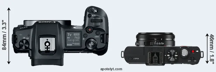 Compare Canon R versus D-LUX 6 top