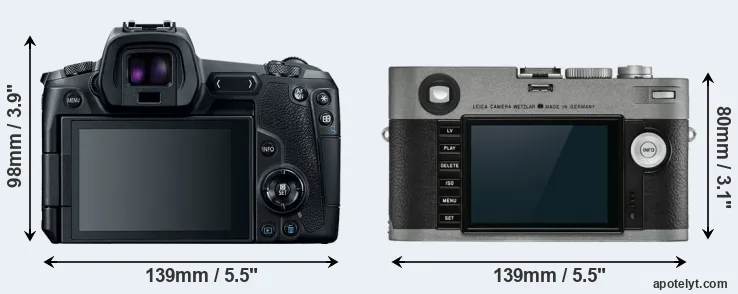 Comparison Canon R or M-E Typ 240 rear