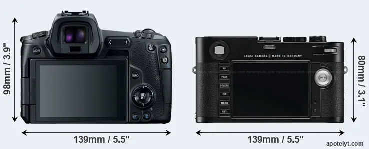 Comparison Canon R or M Typ 240 rear