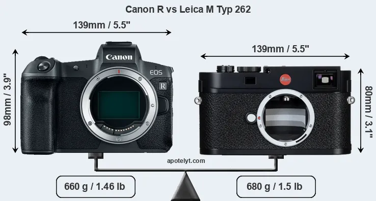 Size Canon R vs Leica M Typ 262