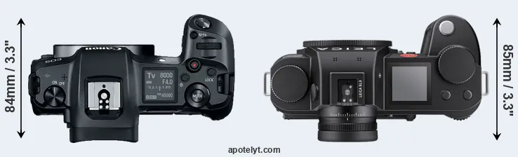 Compare Canon R versus Leica SL3 top