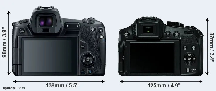 Comparison Canon R or V-LUX 4 rear