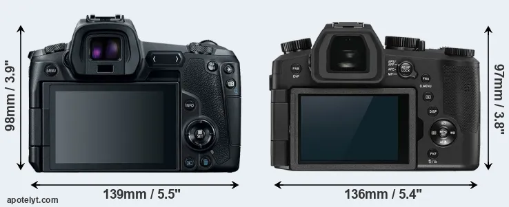 Comparison Canon R or V-LUX 5 rear