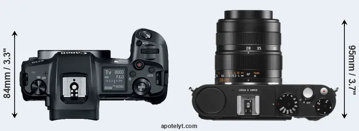 Compare Canon R versus X Vario top