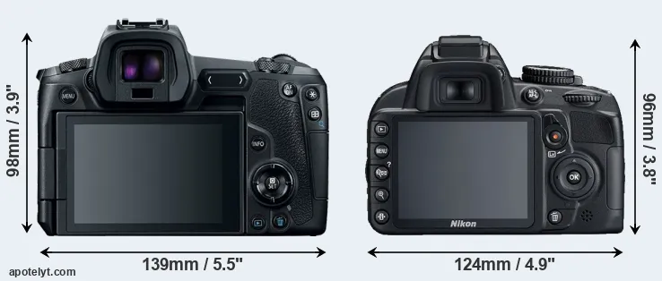Comparison Canon R or D3100 rear